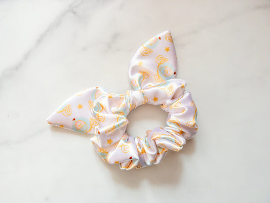 Satin Pumpkin Carriage Bow Scrunchie