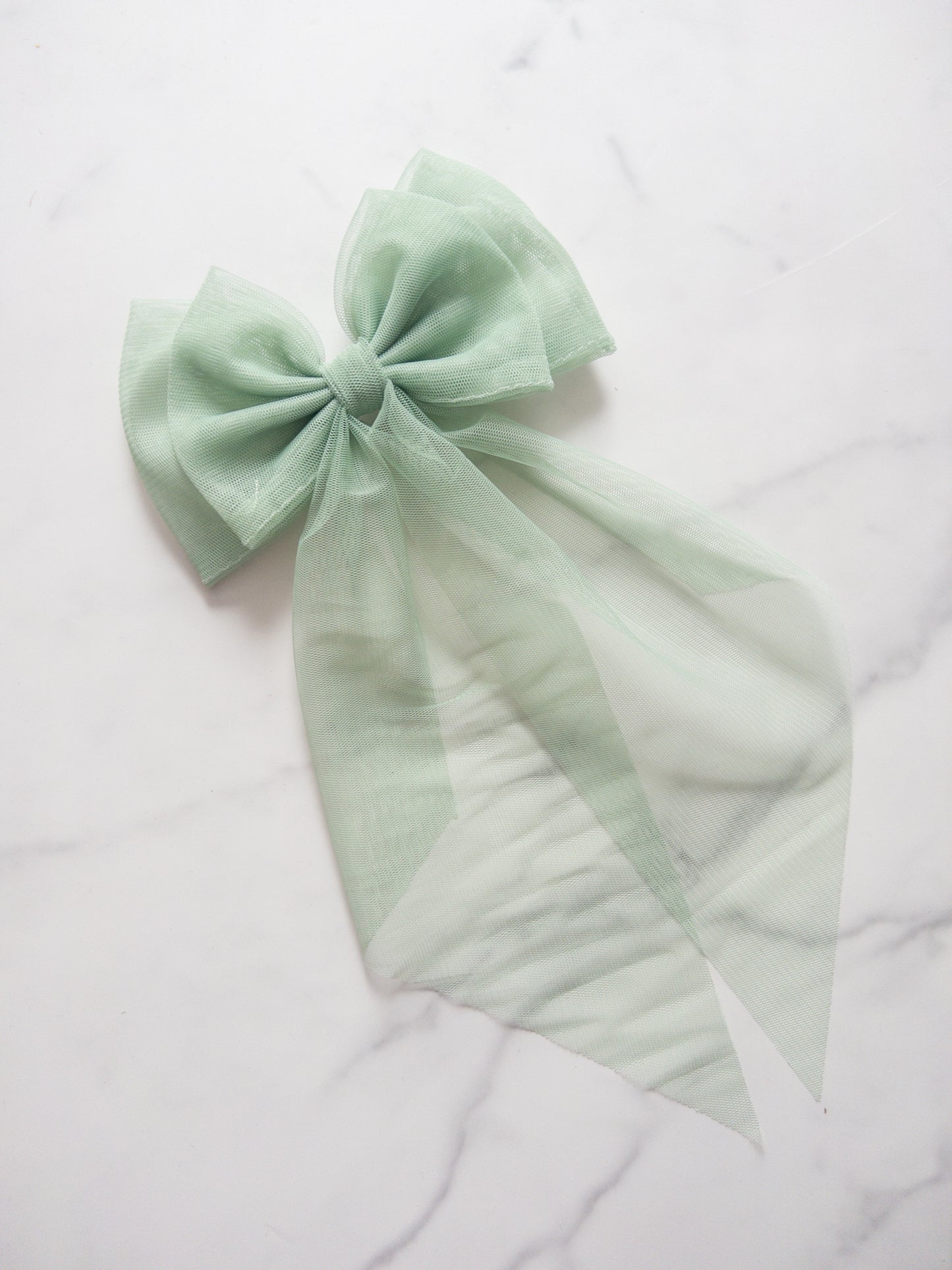 Sage Tulle Hair Bow