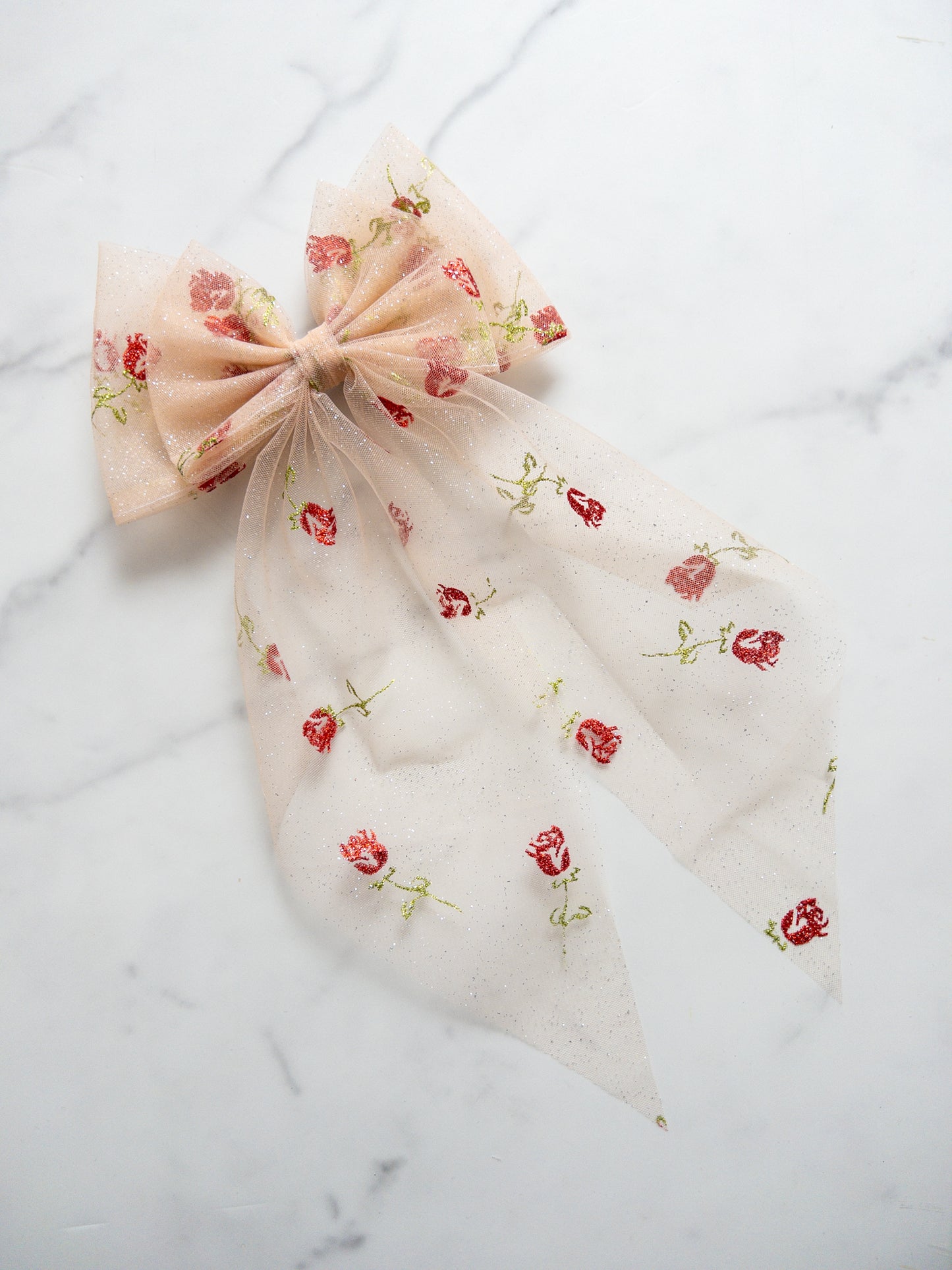 Enchanted Rose Tulle Hair Bow