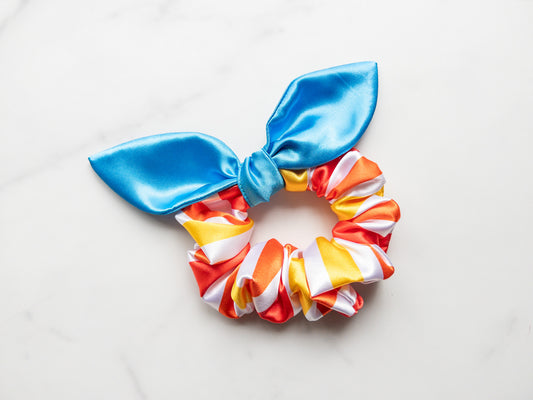 Satin Jolly Holiday Bow Scrunchie