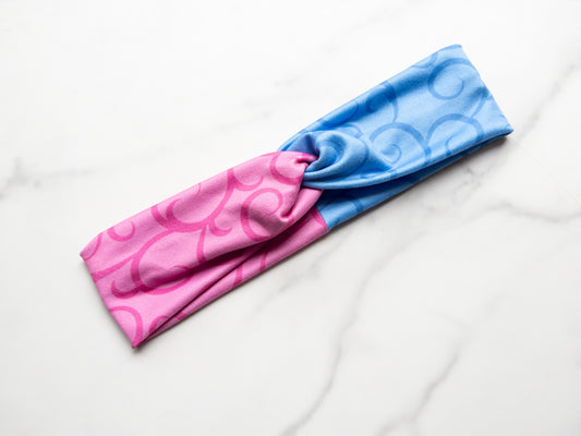Make It Pink Make It Blue Stretch Twist Headband