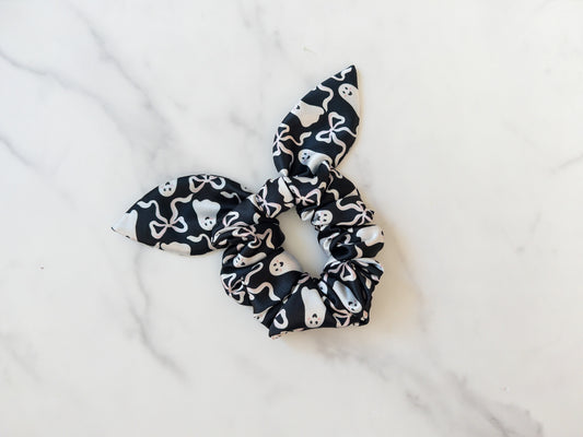 Satin Bows & Ghosts Bow Scrunchie
