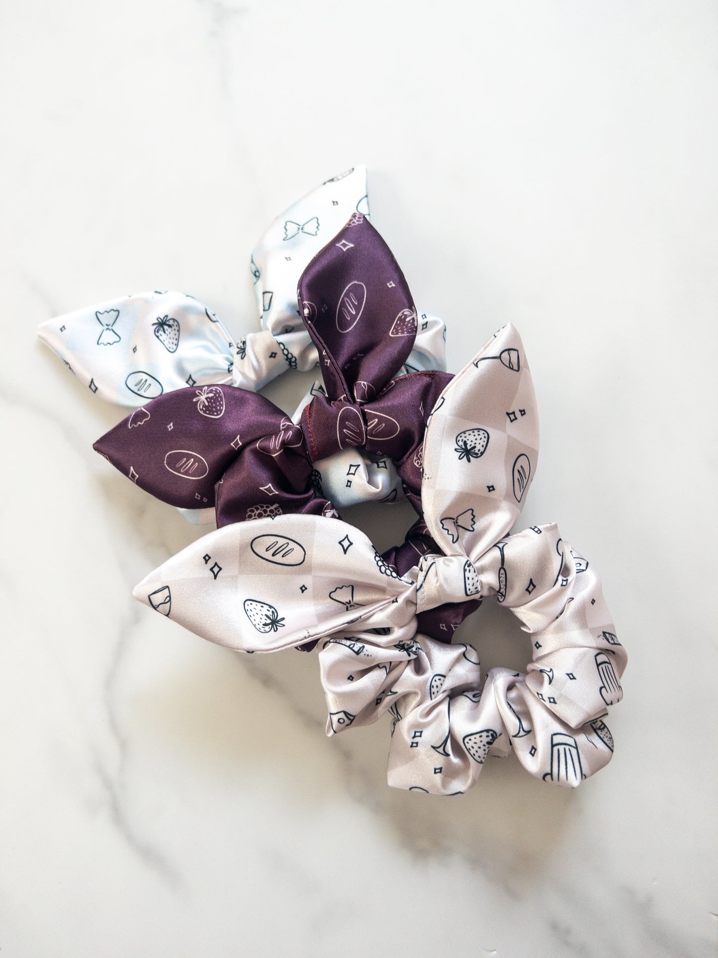Satin Little Chef Festival Bow Scrunchie