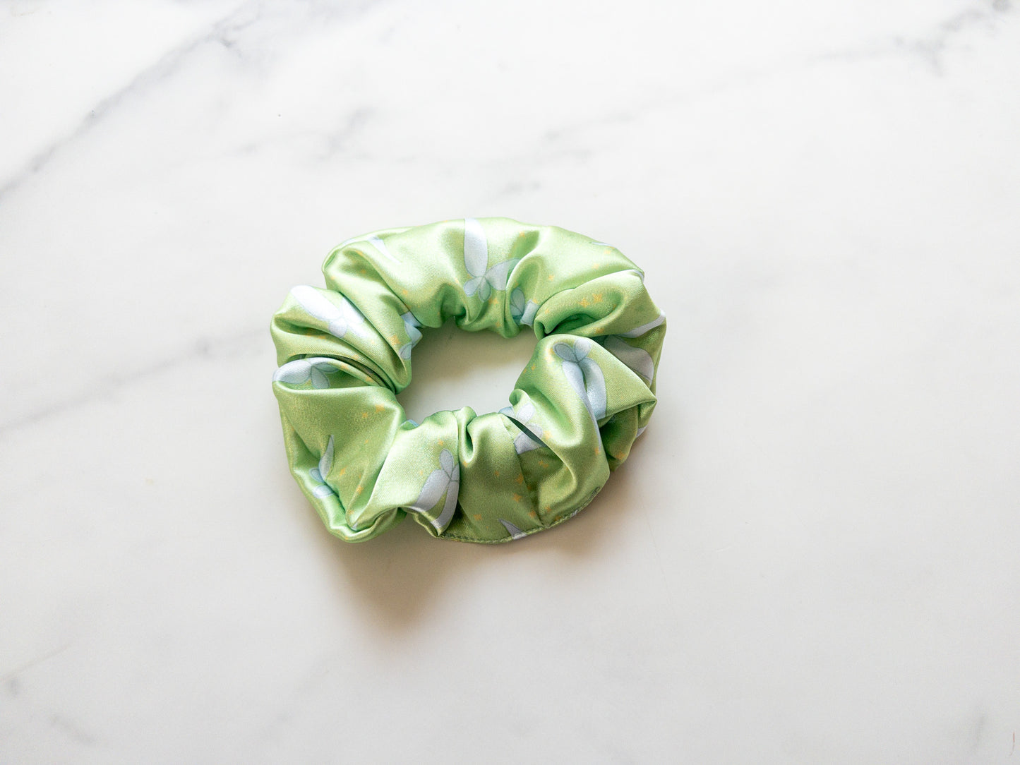 Satin Two Fairies Born Of The Same Laugh Scrunchie