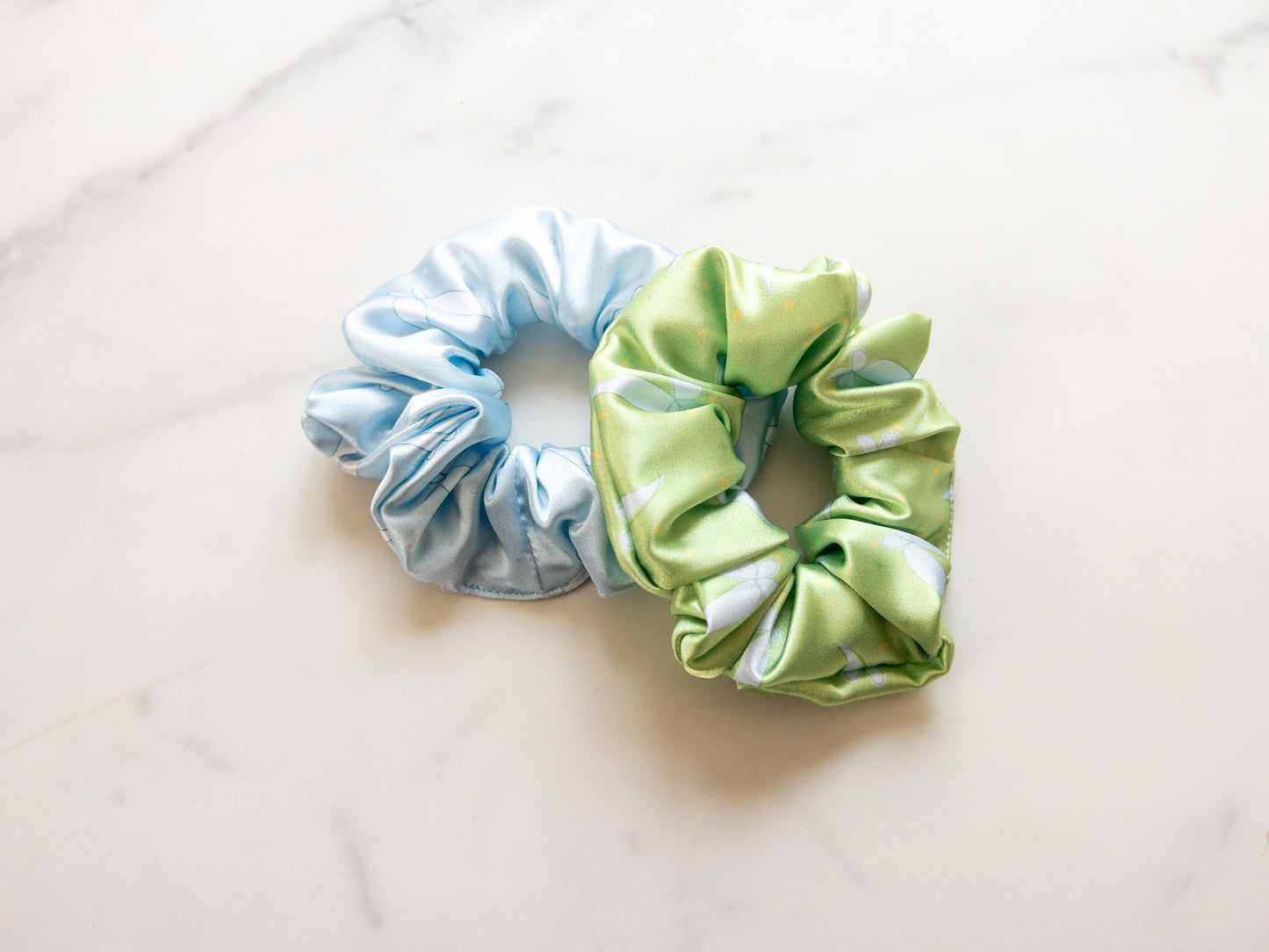 Satin Two Fairies Born Of The Same Laugh Scrunchie