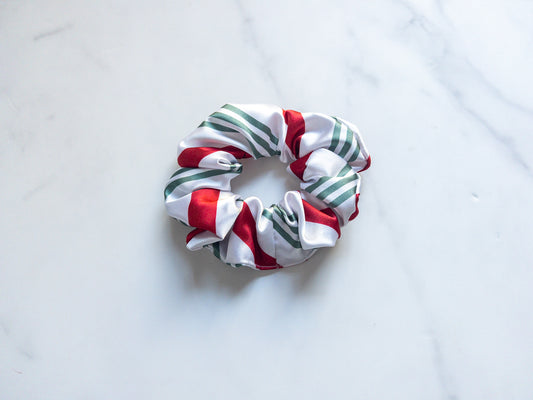 Satin Candy Cane Scrunchie