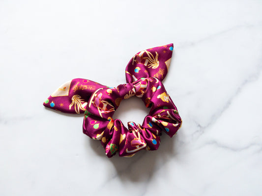Satin Enchanted Christmas Bow Scrunchie