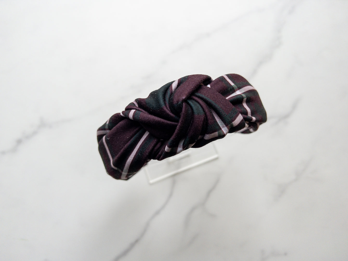 Mousey Plaid Top Knot Headband