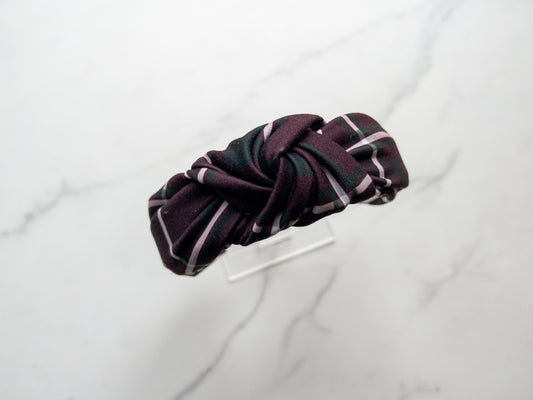 Mousey Plaid Top Knot Headband