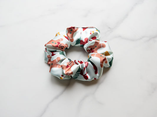 Satin Gingerbread Sweets Scrunchie