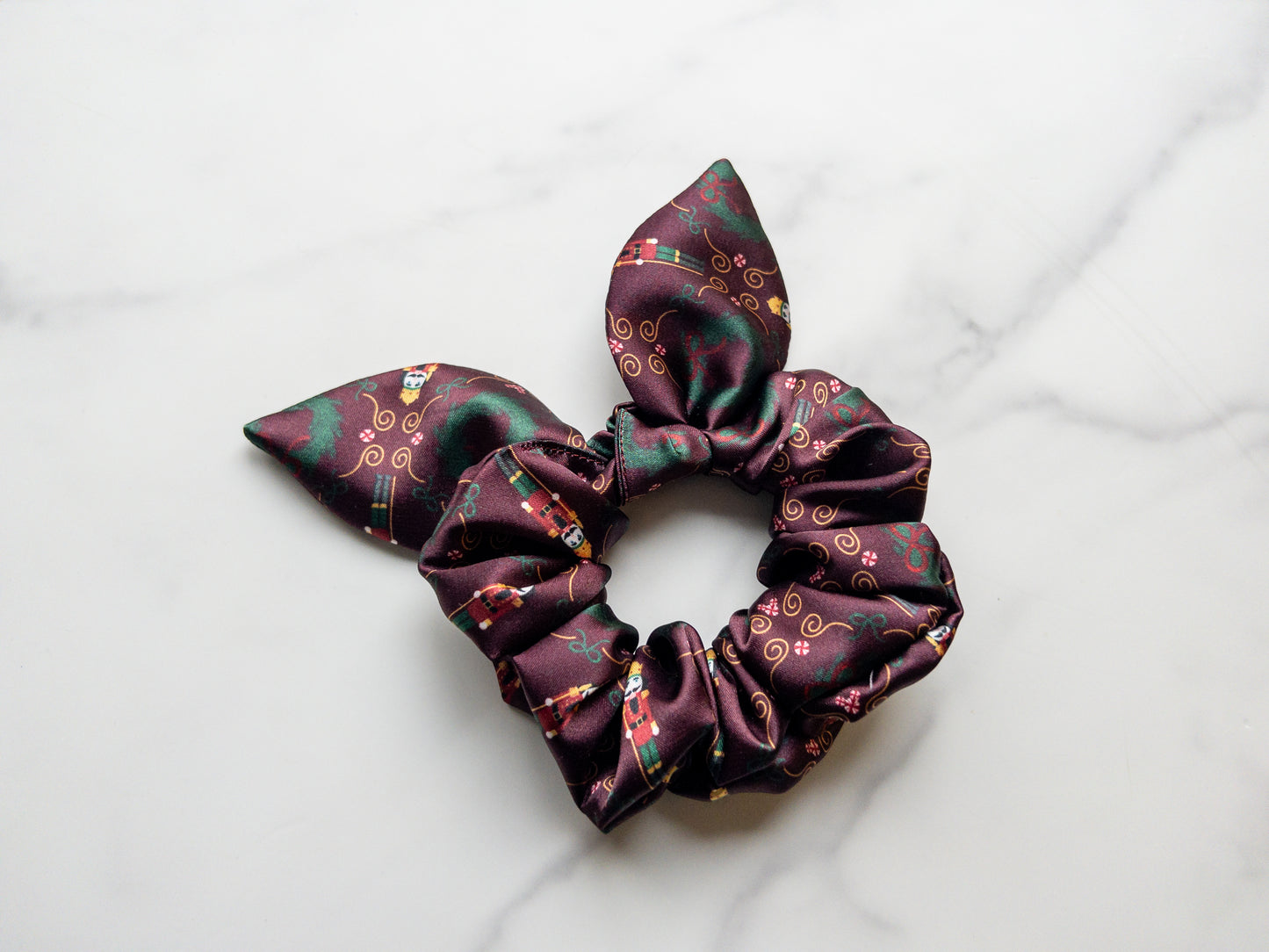 Satin Nutcracker March Bow Scrunchie