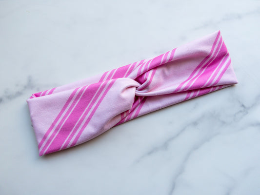 Pink Christmas Wrapping Stretch Twist Headband