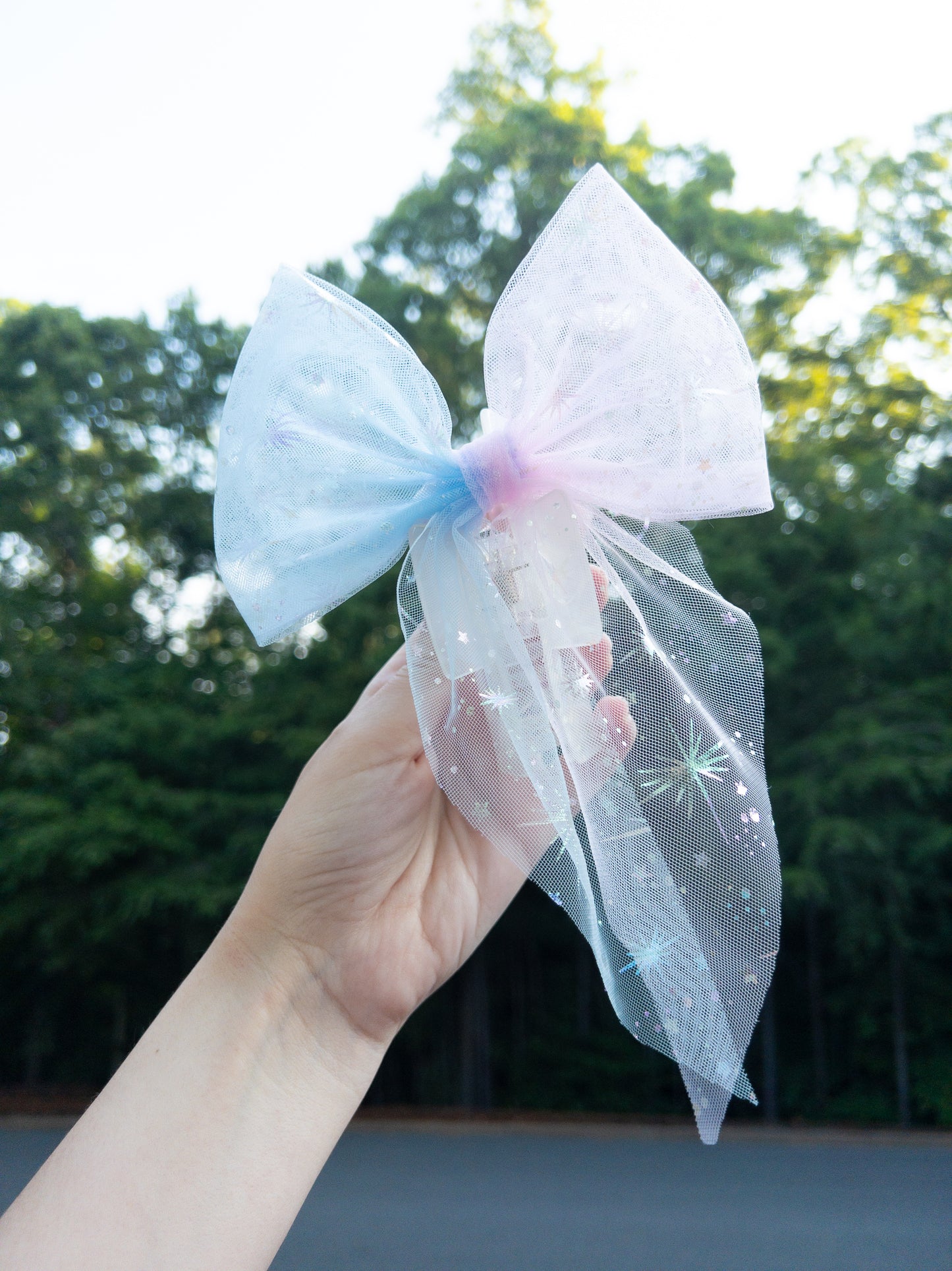 Make It Pink Make It Blue Pixie Dust Bow Claw Clip