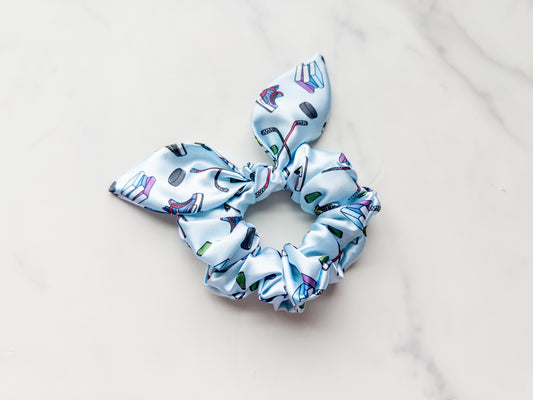 Satin Hockey Romance Bow Scrunchie