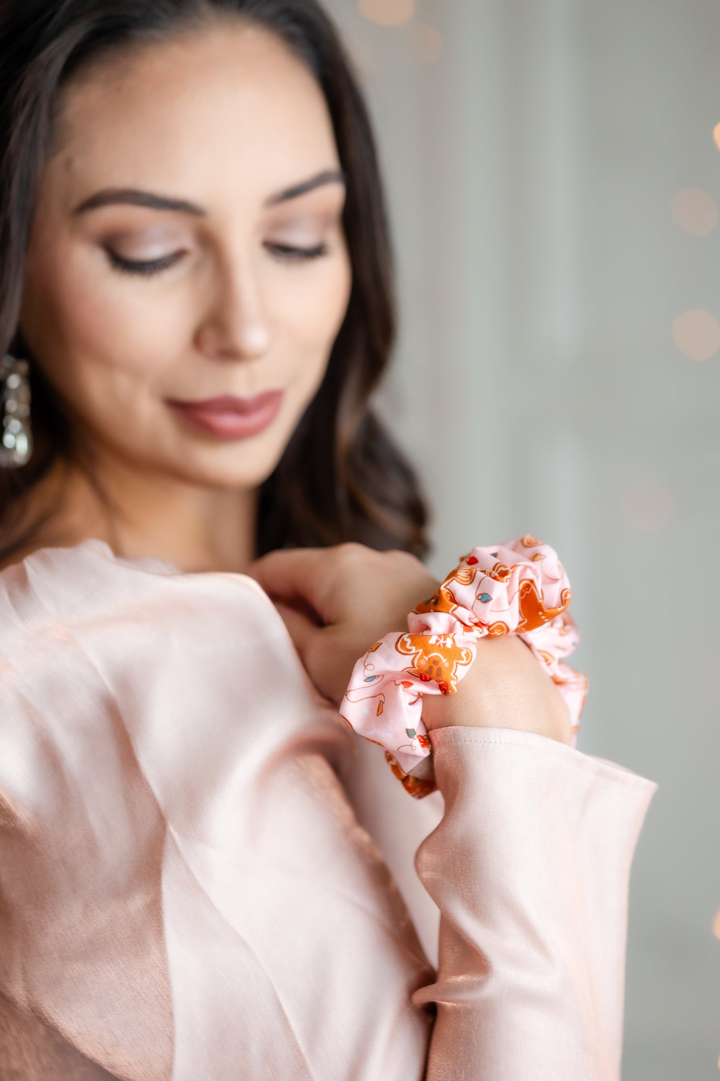 Pink Gingerbread Magic Scrunchie