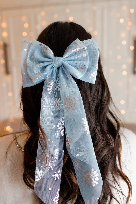 Frozen Fractals Tulle Hair Bow