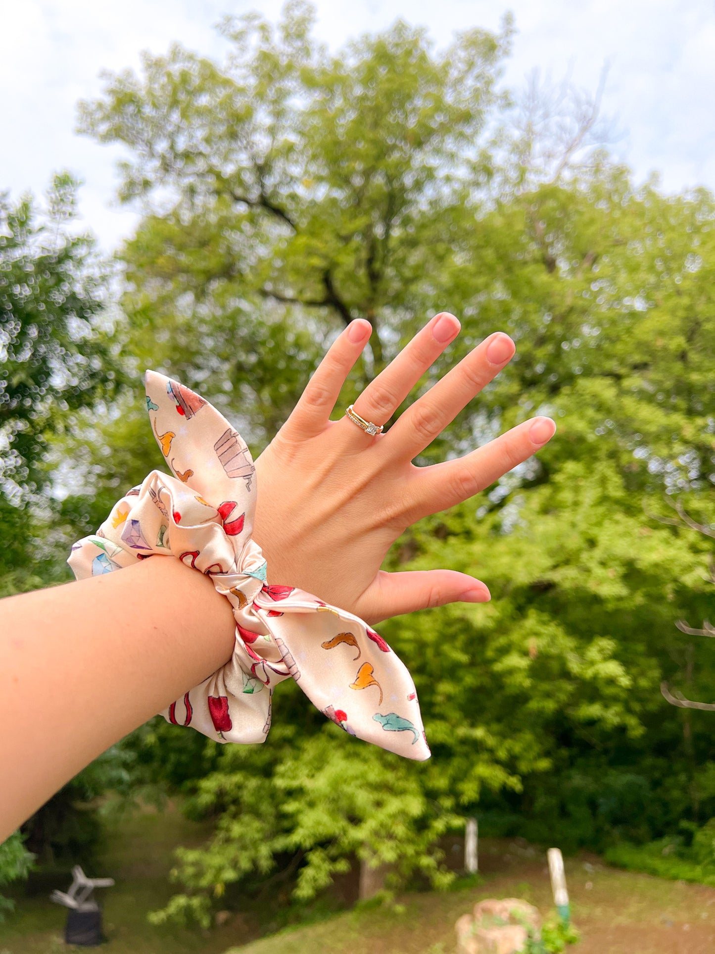 Satin Fairest One Bow Scrunchie