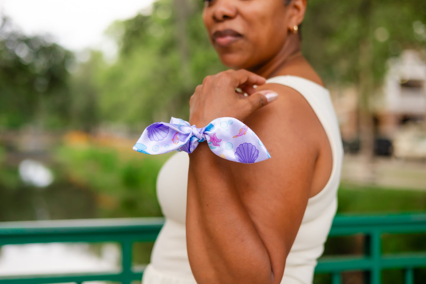 Satin Life Is The Bubbles Bow Scrunchie