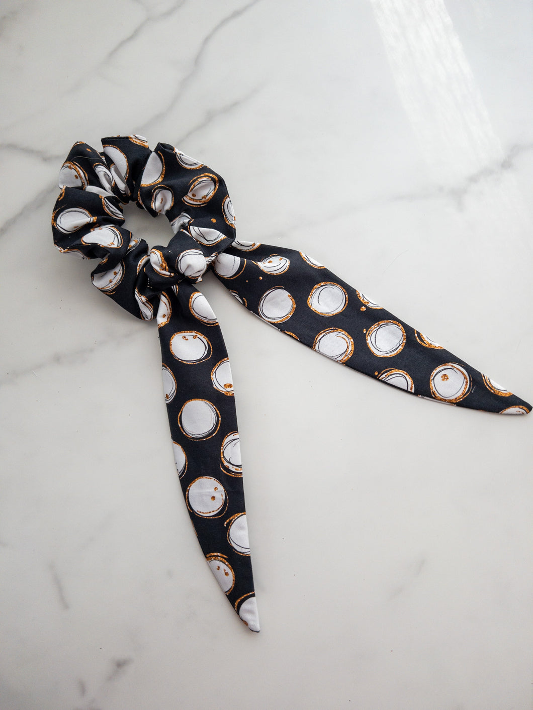 NYE Dots Long Tail Scrunchie