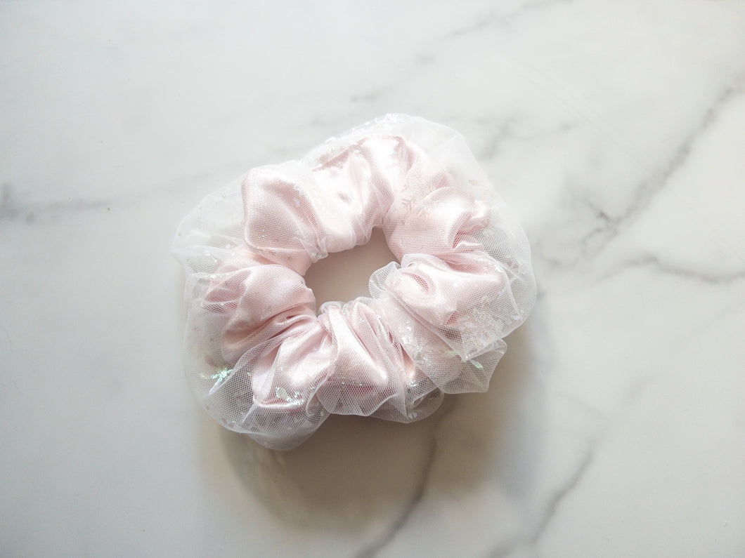 Land Of Snowflakes Tulle Scrunchie