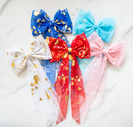 Mousey Tulle Hair Bow