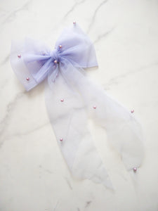 Pearl Tulle Hair Bow